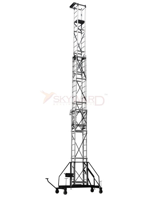 Model No. 6000 Aluminium Square Tower Ladder for Warehouse, Factory and Industrial Access Use, Professional Vertical Access Ladder for Maintenance, Storage, Inspection and Working Tasks